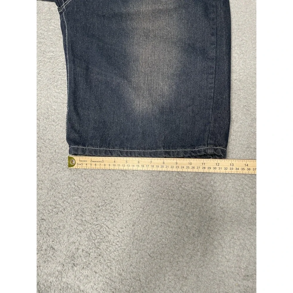 Vintage Y2K Jinzu Shorts Mens 38 Blue Denim Jorts Wide Leg Baggy Skater‎ Shorts
